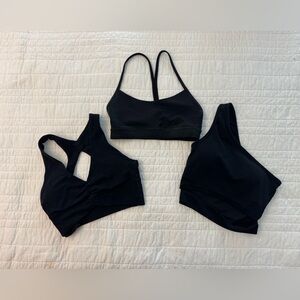 Black Women's Seamless Sports Bras - Pack of 3-XS and S
